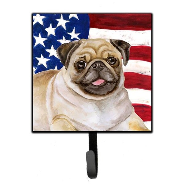 Carolines Treasures BB9718SH4 Fawn Pug Patriotic Leash or Key Holder BB9718SH4 - main